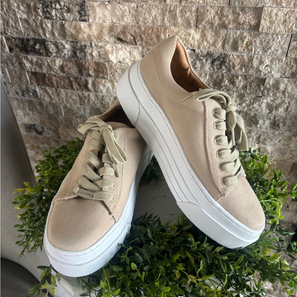 J Slides Cream Platform Sneakers Minimalist Design